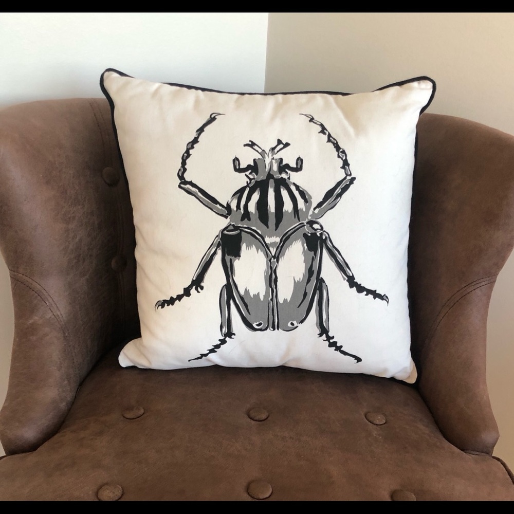 Beetle throw pillow